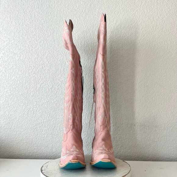 Lane LEXINGTON Over the Knee Womens Cowboy Boots 8.5 Pink Western Cowgirl Tall - Picture 7 of 16